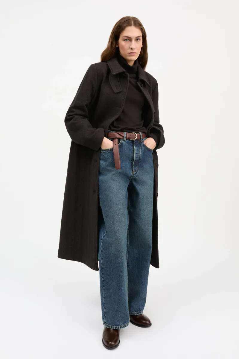 Ernest coat brown Herringbone - Skall Studio