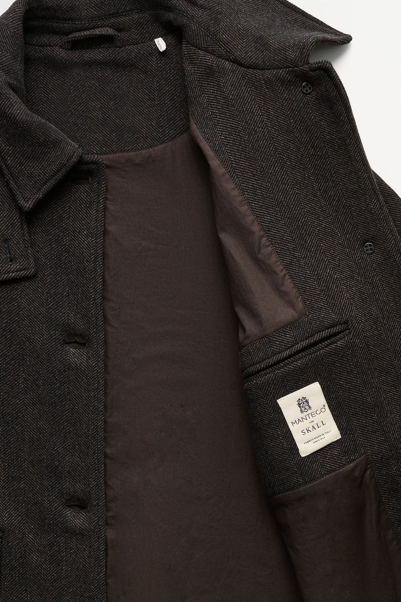 Ernest coat brown Herringbone - Skall Studio