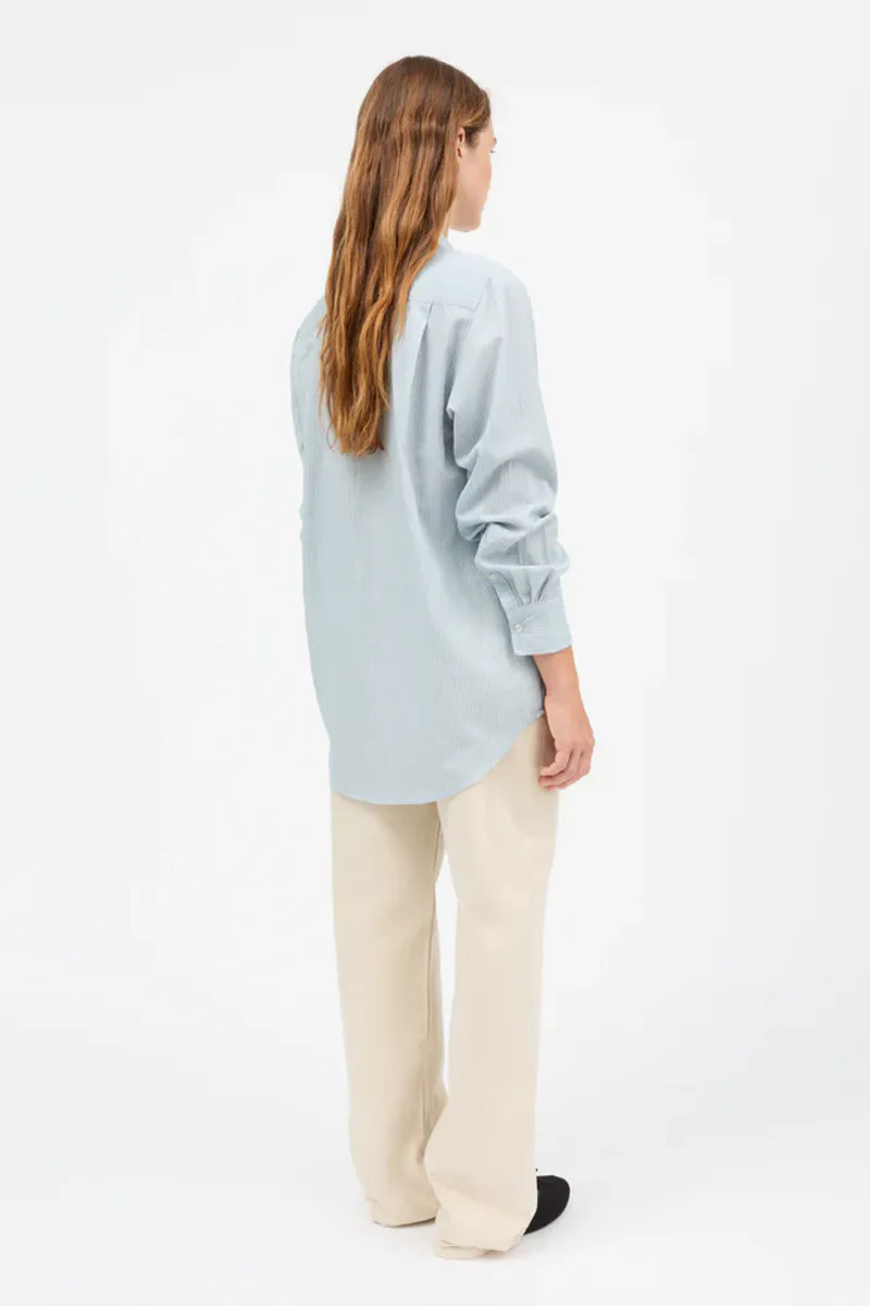 Nico shirt - Tiny blue stripe - Skall Studio