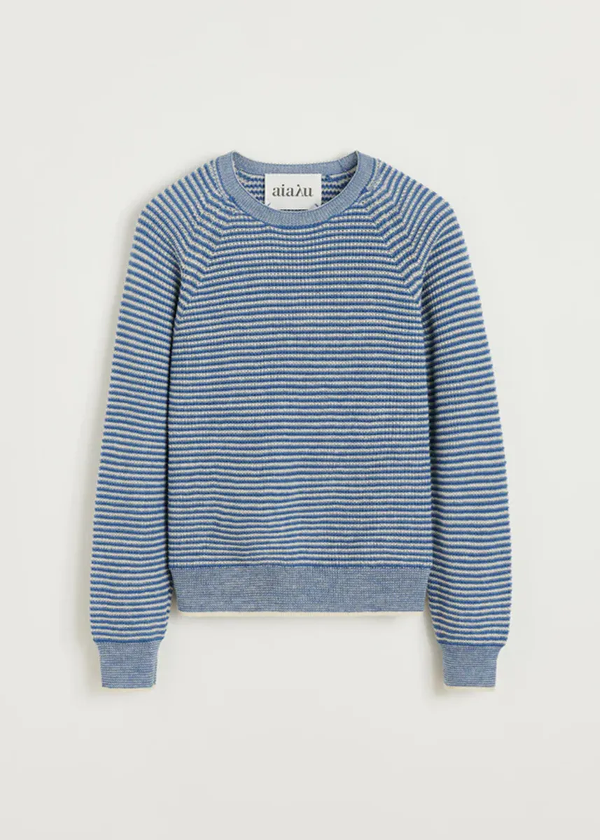  Suki striped sweater - pure llama |Mix Blue - Aiayu