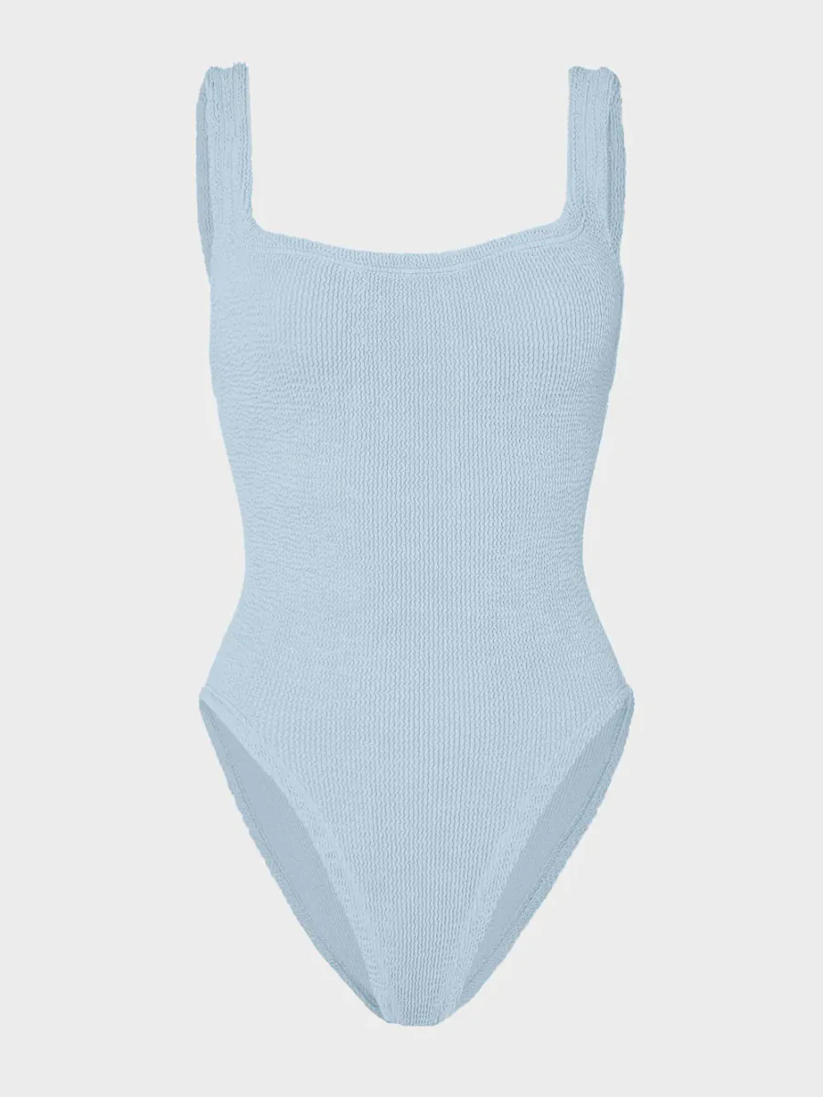 Square Neck Swim Metallic Ice Blue - Hunza G