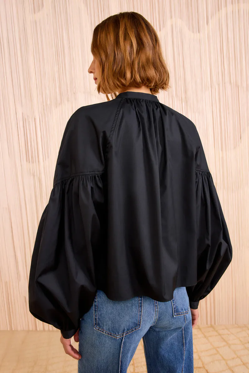 Rowena Long Sleeve Blouse - Noir - Ulla Johnson